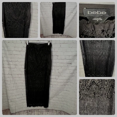 Mini-saia Bebe tamanho 10 preta enfeitada com miçangas transparente maxi sobreposição de renda - Imagem 1 de 4