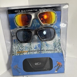 Extreme Gravity Snowboarding Skiing Goggles Italian made anti-fog  2 pack - Picture 1 of 7