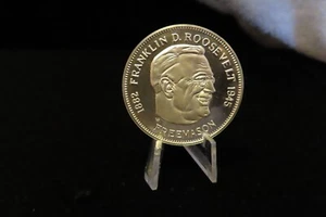 STERLINGSILBER PP 26g FRANKLIN D. ROOSEVELT RUNDE FREIMAURER MEDAILLE - Bild 1 von 4