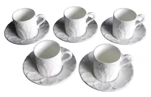 5 WEDGWOOD COUNTRYWARE REPOLLO BLANCO Demitasse Taza Platillo Limpio Expresso Tamaño - Imagen 1 de 12
