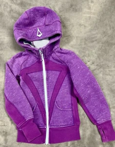 IVIVVA by LULULEMON Purple Hoodie Full Zip Heavy Scuba Sweatshirt Size 7 - Picture 1 of 9