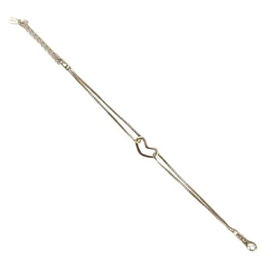 Bracelet Sterling 925 Delicate Heart Doubled Box Chain Love Gift 6" + Extender - Picture 1 of 4