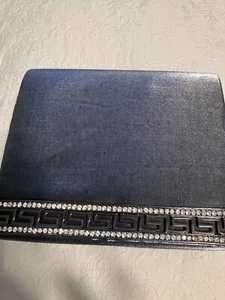 Abendtasche grau/silber mit Kristallen mit Henkel oder Schulterriemen - unbenutzt - Bild 1 von 3