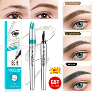Eyebrow Pen Microblading Tattoo Waterproof Fork Tip 3D Makeup Ink 4 fork Pens AU - Picture 1 of 15