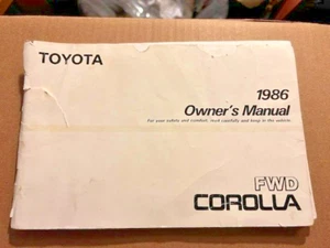 1986 Toyota Corolla Sedan Owner Owner's Operator Guide Manual DX LE SR5 1.6L - Picture 1 of 3
