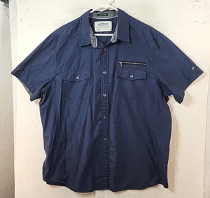 Urban Pipeline Mens 2XL Blue Short Sleeve Button Up Shirt - Picture 1 of 9