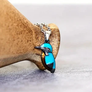 Retro Creative Turquoise Blue Bird Pendant Necklace Women Men Fashion Unique New - Picture 1 of 3