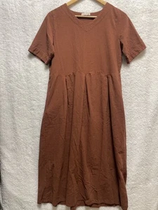 Bee Studio Rost Leinen Baumwolle Kleid Small Cottagecore Bauernhaus Prärie Boho Midi - Bild 1 von 11