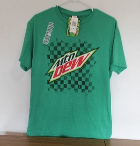 Mountain Dew T-Shirt Adult Medium Green Graphic Logo Short Sleeve Soda Mens - Picture 1 of 4