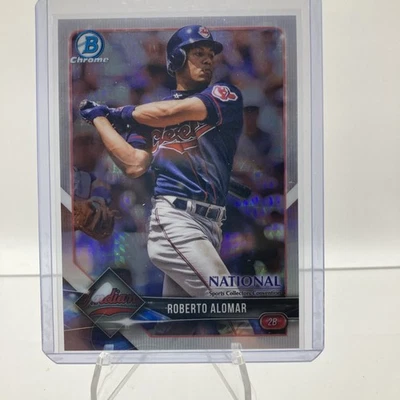 2018 Convenção Nacional Bowman Chrome refrator Roberto Alomar BNR-RA índios - Imagem 1 de 3
