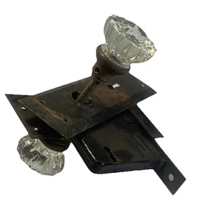 Antikes Türklinken Set aus Glas - Bild 1 von 16
