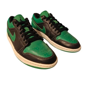 Air Jordan 1 Low 553558 065 Black Lucky Green Mens Size 9 - Picture 1 of 13