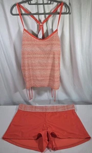 South Point Racerback Tankini Top/Boy Shorts Women's Plus Size 24W Coral/White - Picture 1 of 11