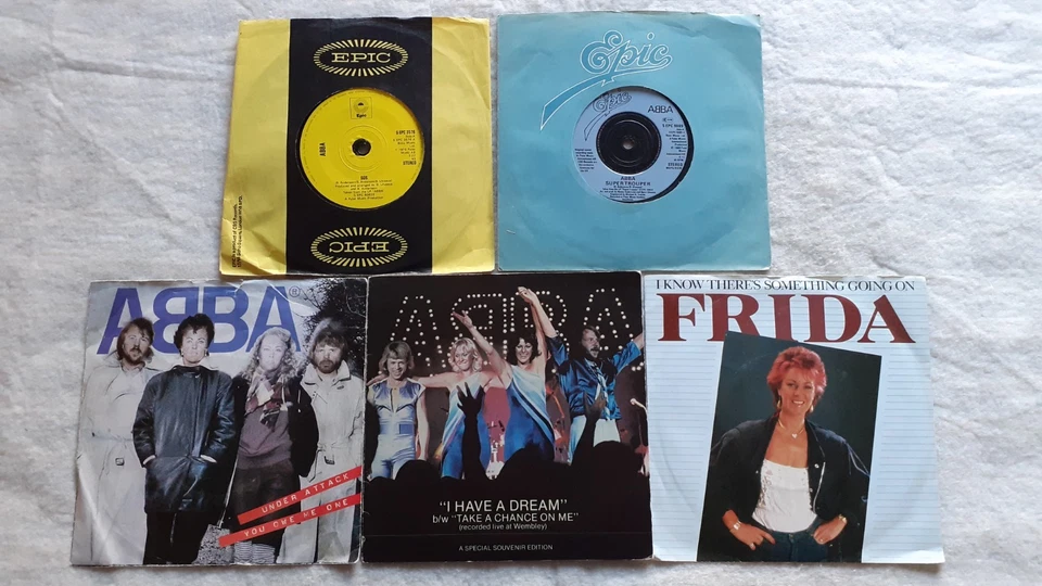 ABBA     JOB LOT 9 x VINYL 7" SINGLE RECORDS     **FREE UK P&P** - Image 1 of 2
