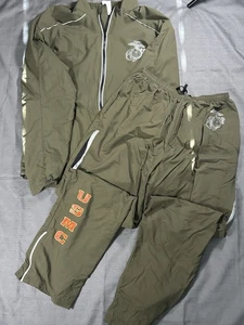 USMC Original Marine Corp Track Sweat Suit Men Medium Long Green Running Training - Bild 1 von 1