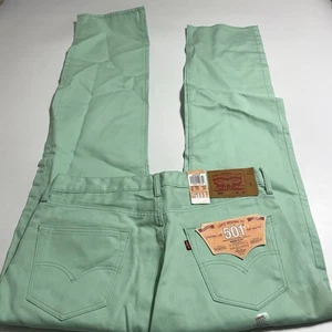 Levis Original Shrink To Fit 501 Straight Button Fly Mintgrün Jeans 36x36 - Bild 1 von 12