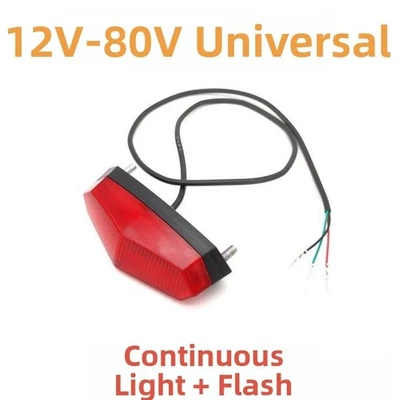 LED Motorcycle Tail Light Compatible 12V to 80V Brake Strobe Flash for Rear Use - Image 1 of 4