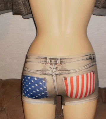 NEW   STRETCH  Beige DENIM LOOK UNDERWEAR  SHORTS  6/8 - Image 1 of 4