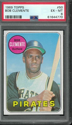 1969 Topps Baseball Cards #50 Roberto Clemente HOF Pirates PSA 6 EX-MT - Image 1 of 3
