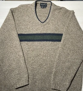 Vtg Eddie Bauer Wool Sweater Mens Large V-Neck Pullover Long Sleeve Made in USA - Picture 1 of 4
