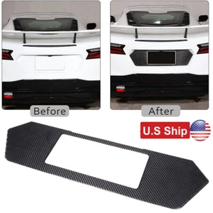 Carbon Fiber Rear License Plate Frame Panel Trim Sticker For Corvette C8 20-25 - Bild 1 von 9