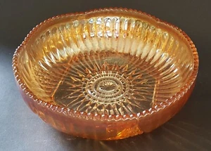 Carnival orange iridescent glass vintage Art Deco antique bowl dish - Picture 1 of 8