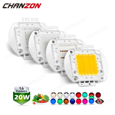 20W White High Power Smd Led Chip 20 Watt Light Emitter Bulb Diode Components - Image 1 of 4