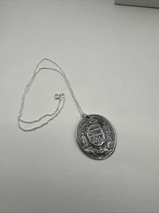 "Collar de esqueleto y viuda raro vintage Momento Mori 925 sello de cera esterlina 18""" - Imagen 1 de 5