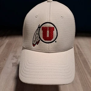 Utah Utes Under Armour Fitted Hat Size Large Unisex White Cap - Picture 1 of 11