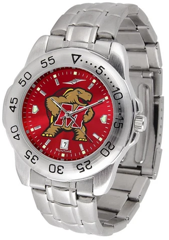 Men's University of Maryland Terps Watch Stainless Steel Dress Watch Cover