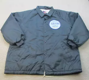 Vintage IUE-CWA Bomber Jacket Mens Extra Large 80s Satin Local 808 Electrical - Picture 1 of 11