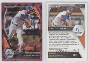 2021 Panini Prizm Draft Picks Burgundy Cracked Ice /23 Carlos Tavera #PDP137
