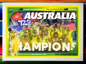 Póster de cricket enmarcado AUSTRALIA 2021 T20 World Cup Champions 62cm x 44cm x 3cm - Imagen 1 de 3