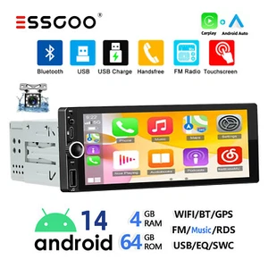 Apple Carplay Autoradio GPS Navi Bluetooth Android 14 WiFi RDS 1 DIN Mit Kamera - Bild 1 von 14