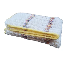 Neue handgefertigte gehäkelte Babydecke afghanisch mehrfarbig Unisex ca. 28,5"x32" - Bild 1 von 9