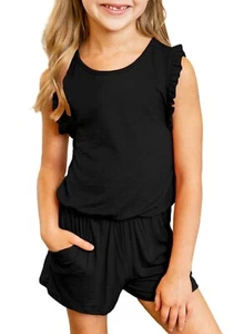 Girls Summer Short Sleeve Rompers One Piece Jumpsuits Size - (12Y - 13Y) XXL - Picture 1 of 5
