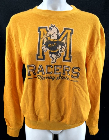 NEW Murray State MSU Racers Alternative Yellow Crew Neck Sweatshirt Women's M Cover