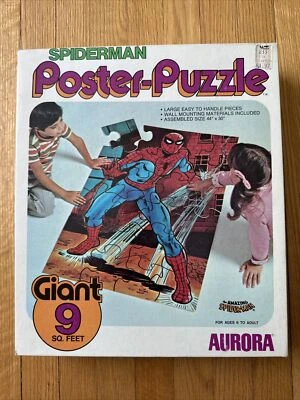 Rompecabezas Amazing Spider Man gigante 9 pies cuadrados (1974 Aurora completo) SIN ABRIR Foto 1 de 4