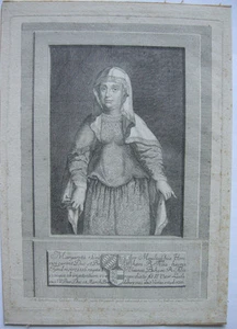 Margarete von Tirol Görz gen. Maultasch (1318-1369) Orig Kupferstich um 1750 - Bild 1 von 3
