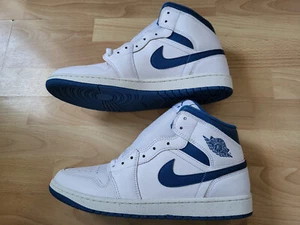 Nike Air Jordan 1 Mid Sneakers Shoes Trainers FN5215-141 White/Industrial Blue - Picture 1 of 10