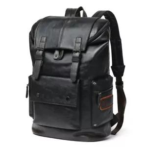Men's Leather Backpack Travel Laptop Bag Boy School Business Shoulder Bag - Bild 1 von 8