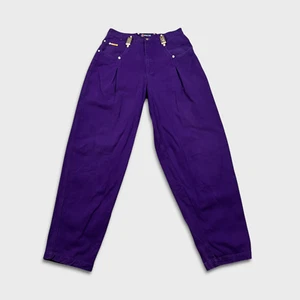 Vintage PACO Jeans Mens 32x34 Purple Straight Baggy Fit Denim 90s Pants - Picture 1 of 10