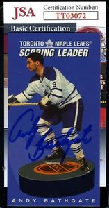 Andy Bathgate JSA Coa Autograph 1994 Parkhurst Scoring Leader Signed