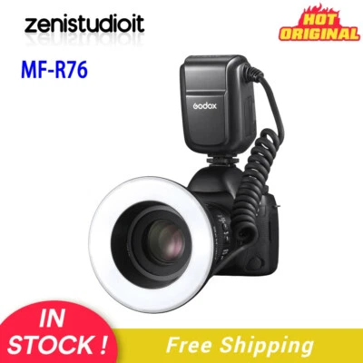 US Godox MF-R76 Macro Ring Flash Close Up Speedlite 5000K For Canon Nikon Sony - Image 1 of 4