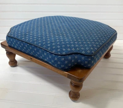 Taburete apilable vintage Ethan Allen otomano madera casa núcleo rústico Foto 1 de 4