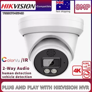 Hikvision Compatible 6MP/8MP-4K ColorVu/IR POE Security IP Camera 2-WAY AUDIO - Picture 1 of 22