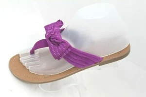 Jessica Simpson Jumba Women's 6.5B Purple Leather Bow Flip Flop Thong Sandals - Picture 1 of 12