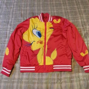 Bomberjacke Damen Medium Members Only Tweety Vogel Looney Tunes rosa selten schön - Bild 1 von 21