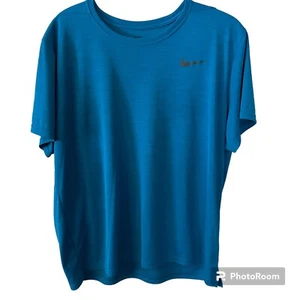 Nike Shirt Mens 2XL Blue Dri-Fit Activewear Short Sleeve Logo - Picture 1 of 12