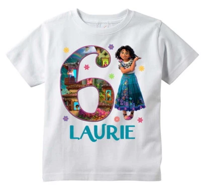 Camiseta Encanto Mirabel Personalizada Camiseta Personalizar Regalo Cumpleaños, Añadir Nombre/Edad Foto 1 de 2